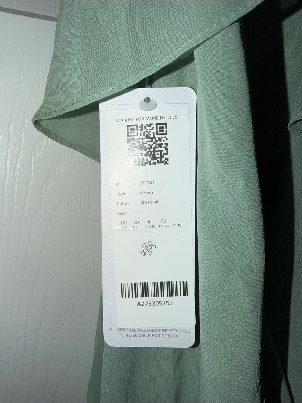Azazie Velma Halter Ruffle Chiffon Maxi Dress Matcha - Picture 4 of 5